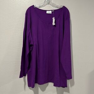 NWT Avenue Rich Purple Long Sleeve Top plus size 30/32